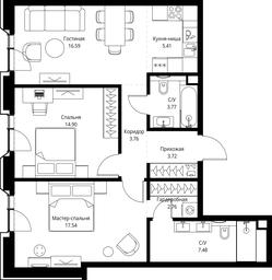 2-BD Apartment Sale, 75.93平方米 at MIRA, Mira Avenue, Moscow, Russia #2 2-BD Apartment Sale, 75.93平方米 at MIRA, Mira Avenue, Moscow, Russia #2