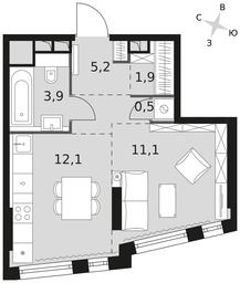 Apartment Sale, 34.7 sq. m. at Rotterdam, Varshavskoye Highway, 37Ак1с2, Moscow, Russia #3 Apartment Sale, 34.7 sq. m. at Rotterdam, Varshavskoye Highway, 37Ак1с2, Moscow, Russia #3