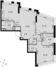 Продажа 3-комн. квартиры, 69,5 м² в ЖК «Роттердам», Варшавское шоссе, 37Ак1с2, Москва, Россия #2 Продажа 3-комн. квартиры, 69,5 м² в ЖК «Роттердам», Варшавское шоссе, 37Ак1с2, Москва, Россия #2