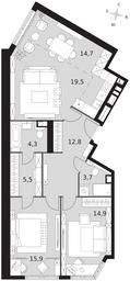 3-BD Apartment Sale, 91.3平方米 at Arkhitektor, Akademika Volgina Street, 2Д, Moscow, Russia #3 3-BD Apartment Sale, 91.3平方米 at Arkhitektor, Akademika Volgina Street, 2Д, Moscow, Russia #3