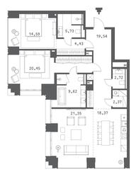 2-BD Apartment Sale, 119.17 sq. m. at Klubny dom Forum (Klubny dom Forum), Sadovaya-Sukharevskaya Street, Moscow, Russia #2