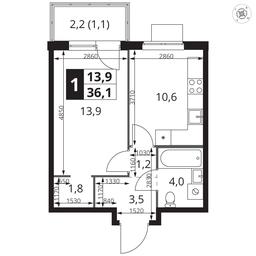1-BD Apartment Sale, 36.1 sq. m. at 1 Izmajlovskij, Montazhnaya Street, 8с13, Moscow, Russia #2 1-BD Apartment Sale, 36.1 sq. m. at 1 Izmajlovskij, Montazhnaya Street, 8с13, Moscow, Russia #2