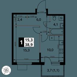 1-BD Apartment Sale, 38.9 sq. m. at 1 Izmajlovskij, Montazhnaya Street, 8с13, Moscow, Russia #4