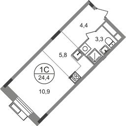 Apartment Sale, 24.4 sq. m. at Rezidentsii Skolkovo, Kashtanovaya ulitsa, 1, rabochiy posyolok Zarechye, Odintsovskiy City District, Moscow Region, Russia #2 Apartment Sale, 24.4 sq. m. at Rezidentsii Skolkovo, Kashtanovaya ulitsa, 1, rabochiy posyolok Zarechye, Odintsovskiy City District, Moscow Region, Russia #2