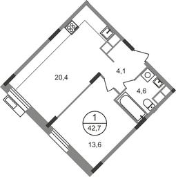 Apartment Sale, 42.7 sq. m. at Rezidentsii Skolkovo, Kashtanovaya ulitsa, 1, rabochiy posyolok Zarechye, Odintsovskiy City District, Moscow Region, Russia #2 Apartment Sale, 42.7 sq. m. at Rezidentsii Skolkovo, Kashtanovaya ulitsa, 1, rabochiy posyolok Zarechye, Odintsovskiy City District, Moscow Region, Russia #2