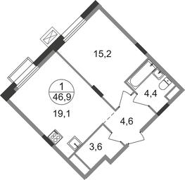 Apartment Sale, 46.9 sq. m. at Rezidentsii Skolkovo, Kashtanovaya ulitsa, 1, rabochiy posyolok Zarechye, Odintsovskiy City District, Moscow Region, Russia #2 Apartment Sale, 46.9 sq. m. at Rezidentsii Skolkovo, Kashtanovaya ulitsa, 1, rabochiy posyolok Zarechye, Odintsovskiy City District, Moscow Region, Russia #2