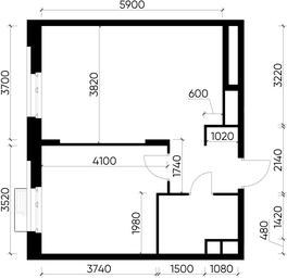 Apartment Sale, 44.3平方米 at Rezidentsii Skolkovo, Kashtanovaya ulitsa, 1, rabochiy posyolok Zarechye, Odintsovskiy City District, Moscow Region, Russia #3