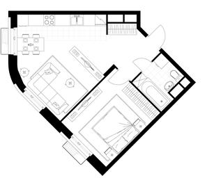 Apartment Sale, 45.5平方米 at Rezidentsii Skolkovo, Kashtanovaya ulitsa, 1, rabochiy posyolok Zarechye, Odintsovskiy City District, Moscow Region, Russia #4