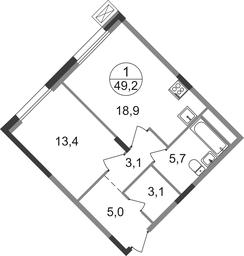 Apartment Sale, 49.2 sq. m. at Rezidentsii Skolkovo, Kashtanovaya ulitsa, 1, rabochiy posyolok Zarechye, Odintsovskiy City District, Moscow Region, Russia #2 Apartment Sale, 49.2 sq. m. at Rezidentsii Skolkovo, Kashtanovaya ulitsa, 1, rabochiy posyolok Zarechye, Odintsovskiy City District, Moscow Region, Russia #2