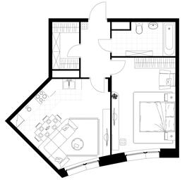 Apartment Sale, 53.7平方米 at Rezidentsii Skolkovo, Kashtanovaya ulitsa, 1, rabochiy posyolok Zarechye, Odintsovskiy City District, Moscow Region, Russia #4