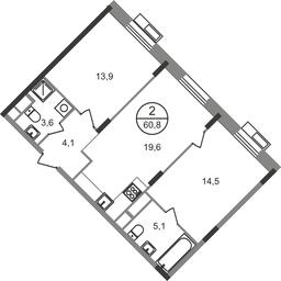 2-BD Apartment Sale, 60.8 sq. m. at Rezidentsii Skolkovo, Kashtanovaya ulitsa, 1, rabochiy posyolok Zarechye, Odintsovskiy City District, Moscow Region, Russia #2 2-BD Apartment Sale, 60.8 sq. m. at Rezidentsii Skolkovo, Kashtanovaya ulitsa, 1, rabochiy posyolok Zarechye, Odintsovskiy City District, Moscow Region, Russia #2
