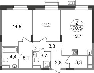 2-BD Apartment Sale, 70.5平方米 at Rezidentsii Skolkovo, Kashtanovaya ulitsa, 1, rabochiy posyolok Zarechye, Odintsovskiy City District, Moscow Region, Russia #2 2-BD Apartment Sale, 70.5平方米 at Rezidentsii Skolkovo, Kashtanovaya ulitsa, 1, rabochiy posyolok Zarechye, Odintsovskiy City District, Moscow Region, Russia #2
