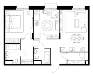 2-BD Apartment Sale, 70.5平方米 at Rezidentsii Skolkovo, Kashtanovaya ulitsa, 1, rabochiy posyolok Zarechye, Odintsovskiy City District, Moscow Region, Russia #4