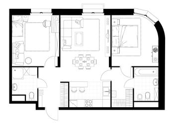 2-BD Apartment Sale, 71.8 sq. m. at Rezidentsii Skolkovo, Kashtanovaya ulitsa, 1, rabochiy posyolok Zarechye, Odintsovskiy City District, Moscow Region, Russia #4
