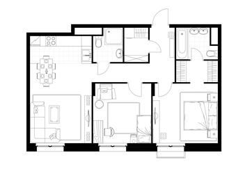 2-BD Apartment Sale, 68.6 sq. m. at Rezidentsii Skolkovo, Kashtanovaya ulitsa, 1, rabochiy posyolok Zarechye, Odintsovskiy City District, Moscow Region, Russia #4