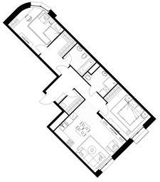 2-BD Apartment Sale, 78.1 sq. m. at Rezidentsii Skolkovo, Kashtanovaya ulitsa, 1, rabochiy posyolok Zarechye, Odintsovskiy City District, Moscow Region, Russia #4