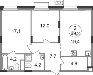 2-BD Apartment Sale, 69.2 sq. m. at Rezidentsii Skolkovo, Kashtanovaya ulitsa, 1, rabochiy posyolok Zarechye, Odintsovskiy City District, Moscow Region, Russia #2 2-BD Apartment Sale, 69.2 sq. m. at Rezidentsii Skolkovo, Kashtanovaya ulitsa, 1, rabochiy posyolok Zarechye, Odintsovskiy City District, Moscow Region, Russia #2