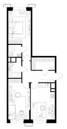 2-BD Apartment Sale, 70平方米 at Rezidentsii Skolkovo, Kashtanovaya ulitsa, 1, rabochiy posyolok Zarechye, Odintsovskiy City District, Moscow Region, Russia #4