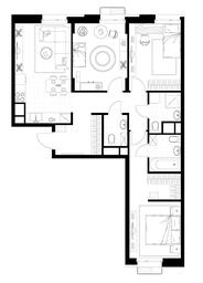 3-BD Apartment Sale, 79.1平方米 at Rezidentsii Skolkovo, Kashtanovaya ulitsa, 1, rabochiy posyolok Zarechye, Odintsovskiy City District, Moscow Region, Russia #4