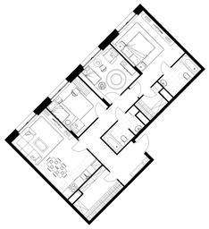 3-BD Apartment Sale, 91.9 sq. m. at Rezidentsii Skolkovo, Kashtanovaya ulitsa, 1, rabochiy posyolok Zarechye, Odintsovskiy City District, Moscow Region, Russia #4