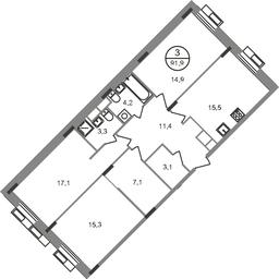 3-BD Apartment Sale, 91.9平方米 at Rezidentsii Skolkovo, Kashtanovaya ulitsa, 1, rabochiy posyolok Zarechye, Odintsovskiy City District, Moscow Region, Russia #2 3-BD Apartment Sale, 91.9平方米 at Rezidentsii Skolkovo, Kashtanovaya ulitsa, 1, rabochiy posyolok Zarechye, Odintsovskiy City District, Moscow Region, Russia #2