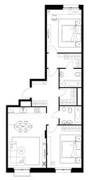 2-BD Apartment Sale, 80.6 sq. m. at Rezidentsii Skolkovo, Kashtanovaya ulitsa, 1, rabochiy posyolok Zarechye, Odintsovskiy City District, Moscow Region, Russia #4
