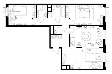 3-BD Apartment Sale, 92.6 sq. m. at Rezidentsii Skolkovo, Kashtanovaya ulitsa, 1, rabochiy posyolok Zarechye, Odintsovskiy City District, Moscow Region, Russia #4