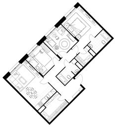 3-BD Apartment Sale, 91.7平方米 at Rezidentsii Skolkovo, Kashtanovaya ulitsa, 1, rabochiy posyolok Zarechye, Odintsovskiy City District, Moscow Region, Russia #4