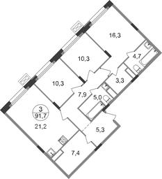 3-BD Apartment Sale, 91.7平方米 at Rezidentsii Skolkovo, Kashtanovaya ulitsa, 1, rabochiy posyolok Zarechye, Odintsovskiy City District, Moscow Region, Russia #2 3-BD Apartment Sale, 91.7平方米 at Rezidentsii Skolkovo, Kashtanovaya ulitsa, 1, rabochiy posyolok Zarechye, Odintsovskiy City District, Moscow Region, Russia #2
