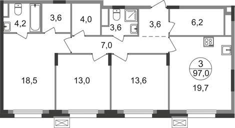 3-BD Apartment Sale, 97 sq. m. at Rezidentsii Skolkovo, Kashtanovaya ulitsa, 1, rabochiy posyolok Zarechye, Odintsovskiy City District, Moscow Region, Russia #2 3-BD Apartment Sale, 97 sq. m. at Rezidentsii Skolkovo, Kashtanovaya ulitsa, 1, rabochiy posyolok Zarechye, Odintsovskiy City District, Moscow Region, Russia #2