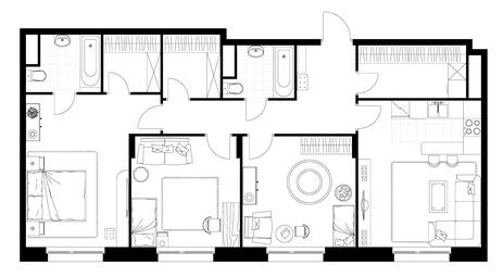 3-BD Apartment Sale, 97 sq. m. at Rezidentsii Skolkovo, Kashtanovaya ulitsa, 1, rabochiy posyolok Zarechye, Odintsovskiy City District, Moscow Region, Russia #4