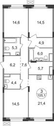 3-BD Apartment Sale, 105.1 sq. m. at Rezidentsii Skolkovo, Kashtanovaya ulitsa, 1, rabochiy posyolok Zarechye, Odintsovskiy City District, Moscow Region, Russia #2 3-BD Apartment Sale, 105.1 sq. m. at Rezidentsii Skolkovo, Kashtanovaya ulitsa, 1, rabochiy posyolok Zarechye, Odintsovskiy City District, Moscow Region, Russia #2