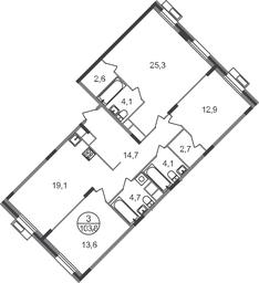 3-BD Apartment Sale, 103.8平方米 at Rezidentsii Skolkovo, Kashtanovaya ulitsa, 1, rabochiy posyolok Zarechye, Odintsovskiy City District, Moscow Region, Russia #2