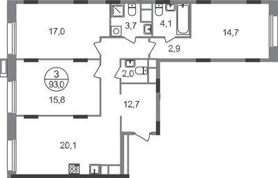 3-BD Apartment Sale, 93平方米 at Rezidentsii Skolkovo, Kashtanovaya ulitsa, 1, rabochiy posyolok Zarechye, Odintsovskiy City District, Moscow Region, Russia #2 3-BD Apartment Sale, 93平方米 at Rezidentsii Skolkovo, Kashtanovaya ulitsa, 1, rabochiy posyolok Zarechye, Odintsovskiy City District, Moscow Region, Russia #2