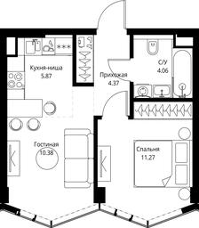1-BD Apartment Sale, 35.95平方米 at MIRA, Mira Avenue, Moscow, Russia #4
