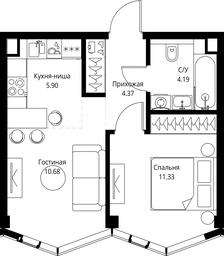 1-BD Apartment Sale, 36.47平方米 at MIRA, Mira Avenue, Moscow, Russia #4