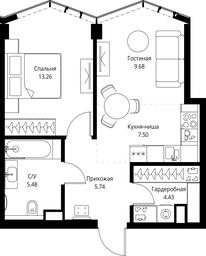 1-BD Apartment Sale, 46.09 sq. m. at MIRA, Mira Avenue, Moscow, Russia #2