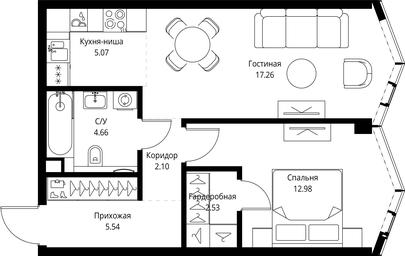 1-BD Apartment Sale, 50.14平方米 at MIRA, Mira Avenue, Moscow, Russia #3 1-BD Apartment Sale, 50.14平方米 at MIRA, Mira Avenue, Moscow, Russia #3