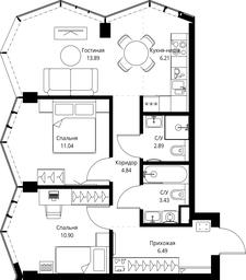 2-BD Apartment Sale, 59.69 sq. m. at MIRA, Mira Avenue, Moscow, Russia #2 2-BD Apartment Sale, 59.69 sq. m. at MIRA, Mira Avenue, Moscow, Russia #2