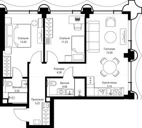 2-BD Apartment Sale, 61.89平方米 at MIRA, Mira Avenue, Moscow, Russia #4