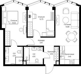 2-BD Apartment Sale, 64.54平方米 at MIRA, Mira Avenue, Moscow, Russia #2 2-BD Apartment Sale, 64.54平方米 at MIRA, Mira Avenue, Moscow, Russia #2