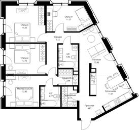 4-BD Apartment Sale, 105.46平方米 at MIRA, Mira Avenue, Moscow, Russia #4