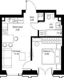 1-BD Apartment Sale, 35.17平方米 at SET, Vereyskaya Street, Moscow, Russia #2