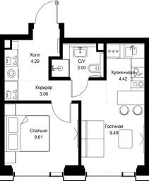 1-BD Apartment Sale, 33.87平方米 at SET, Vereyskaya Street, Moscow, Russia #3