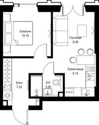 1-BD Apartment Sale, 35.98 sq. m. at SET, Vereyskaya Street, Moscow, Russia #3
