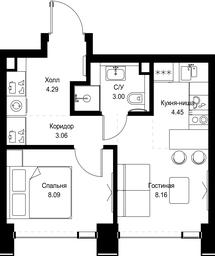 1-BD Apartment Sale, 31.05平方米 at SET, Vereyskaya Street, Moscow, Russia #2 1-BD Apartment Sale, 31.05平方米 at SET, Vereyskaya Street, Moscow, Russia #2