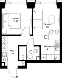 1-BD Apartment Sale, 36.09平方米 at SET, Vereyskaya Street, Moscow, Russia #3 1-BD Apartment Sale, 36.09平方米 at SET, Vereyskaya Street, Moscow, Russia #3