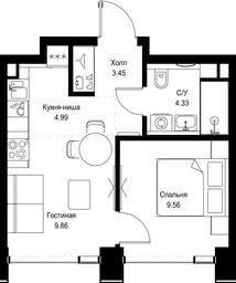 1-BD Apartment Sale, 32.19平方米 at SET, Vereyskaya Street, Moscow, Russia #2 1-BD Apartment Sale, 32.19平方米 at SET, Vereyskaya Street, Moscow, Russia #2