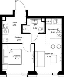 1-BD Apartment Sale, 33.93平方米 at SET, Vereyskaya Street, Moscow, Russia #2 1-BD Apartment Sale, 33.93平方米 at SET, Vereyskaya Street, Moscow, Russia #2