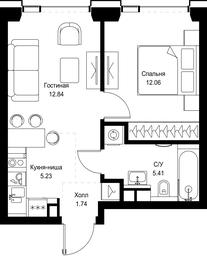 1-BD Apartment Sale, 37.28平方米 at SET, Vereyskaya Street, Moscow, Russia #3 1-BD Apartment Sale, 37.28平方米 at SET, Vereyskaya Street, Moscow, Russia #3